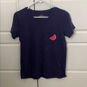 J.Crew embroidered watermelon pocket t-shirt